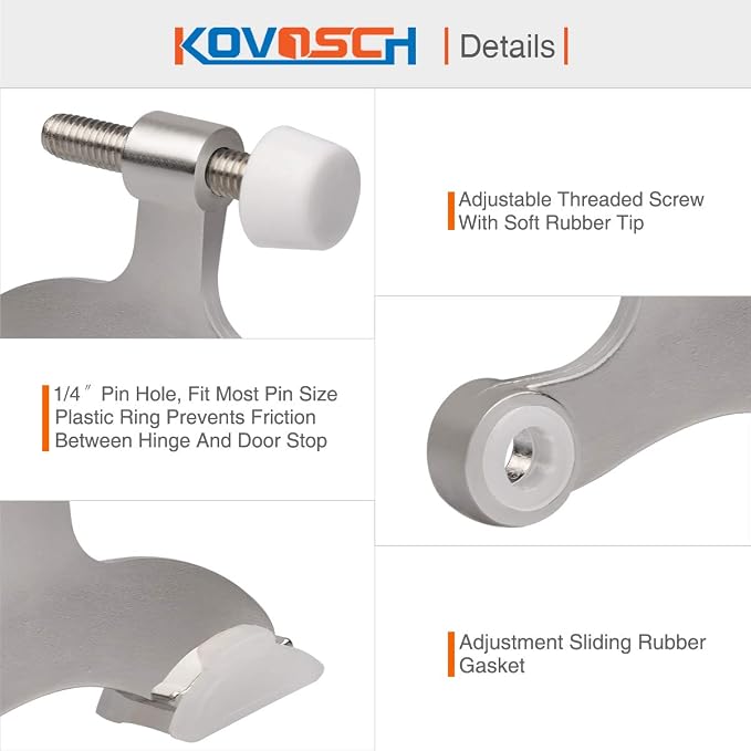 10 Pack Hinge Pin Door Stopper Brushed Satin Nickel - Image 4