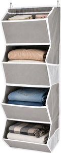 4-Shelf Hanging Closet Organizer and Storage, Fabric Storage Bins Bedroom by Unknown