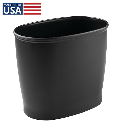 iDesign Slim Plastic Bathroom Trash Can, - Image 2