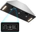 BRANO Range Hood Insert 36 Inch, 900 CFM Voice/Gesture/Touch Control Build-in Kitchen Hood Vent with 4 Speed Exhaust Fan, Memory Mode, Adjustable Lights, Ducted/Ductless Convertible