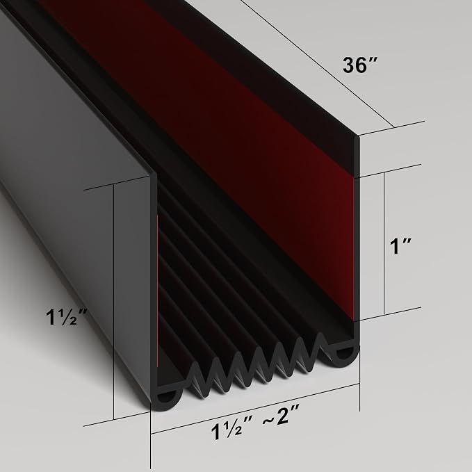 Door Draft Stopper, 36” Length Cuttable Weather Stripping Door Seal, Strong - Image 7