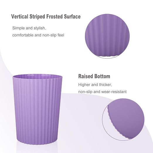 JiatuA Small Bathroom Trash Can Plastic Wastebasket Garbage Can Taro Purple | - Image 5