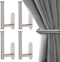 Adhesive Curtain Holdbacks No Drill, Wall Mounted Curtain Tie Backs Hooks by ForaBetterLiving