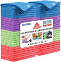 Microfiber Cleaning Cloth, 52 Pack Cleaning Rags, Reusable Microfiber Towels by HOMERHYME