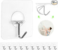 Adhesive Wall Hooks No Drill Clear Heavy Duty, 13LB Sticky 12 Pack | Waterproof by JINSHUNFA