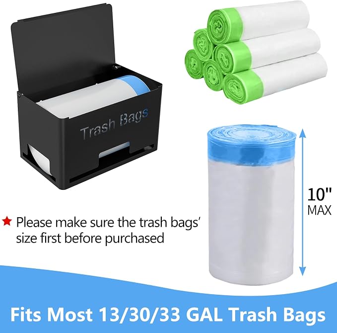 STWWO Large Trash Bag Holder Dispenser | Metal Garbage Bag Dispenser Roll Holder - Image 5