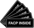 Signs ByLITA Standard FACP Inside Sign | Fire Safety Signage (Black/Silver) - Small 5 Pack