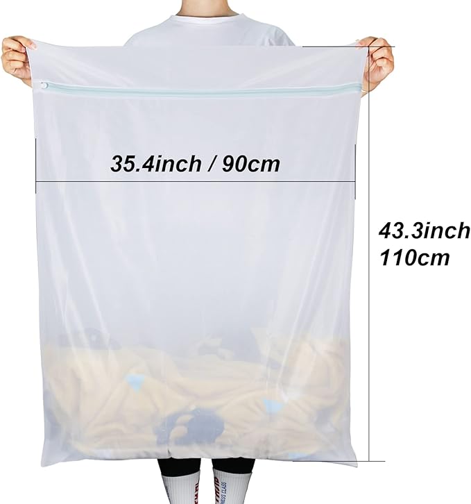 Tenn Well Extra Large Mesh Laundry Bags, 4 Pack 43 x 35 inch Jumbo Delicates Bag - Image 2