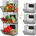 X-cosrack Metal Wire Basket Wall Mount, 3 Tier Wall Storage Basket Organizer by X-cosrack