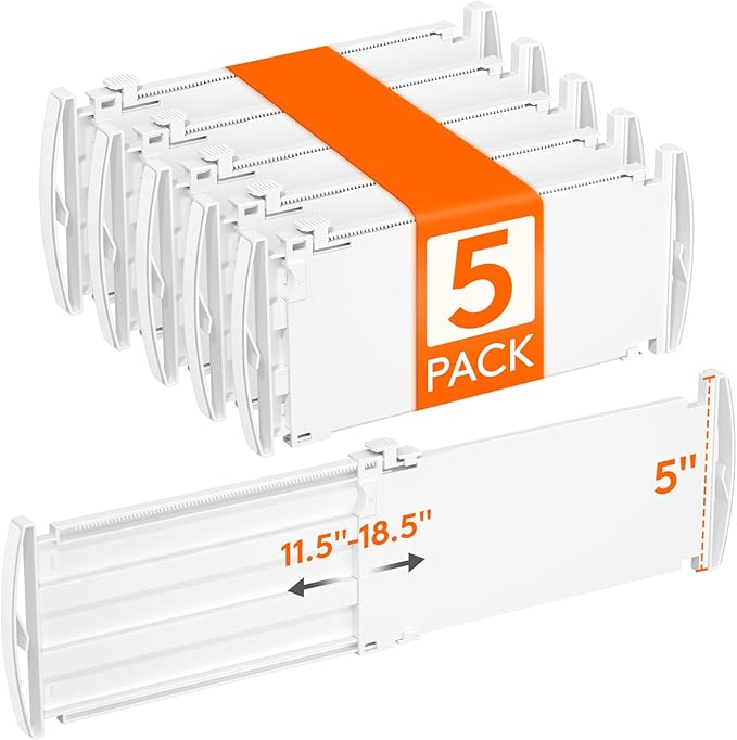 Lifewit 5" Tall Drawer Dividers, Adjustable Deep Drawer Organizer Clothes | 5 by Lifewit