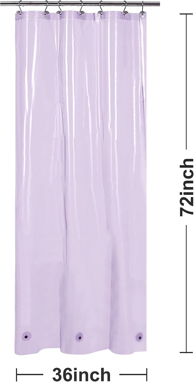 Barossa Design Clear Lavender Stall Shower Curtain Liner - Image 7