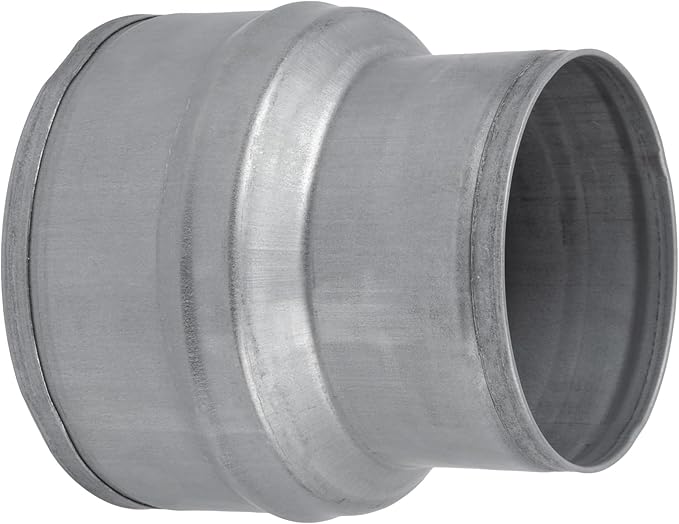 4" to 3" Inch Duct Pipe Adapter - Galvanized Steel HVAC Ducting Reducer for Ventilation - PVC Pipe, Hose Coupler - Heavy Duty Exhaust, Air Conditioner Fittings - Vent Flange Connector
