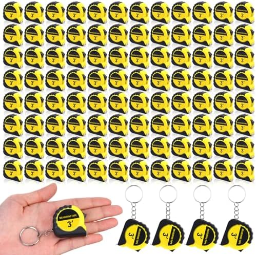 Kanayu 100 Pcs Mini Tape Measure Keychains 3 ft Small Retractable Measuring by Kanayu