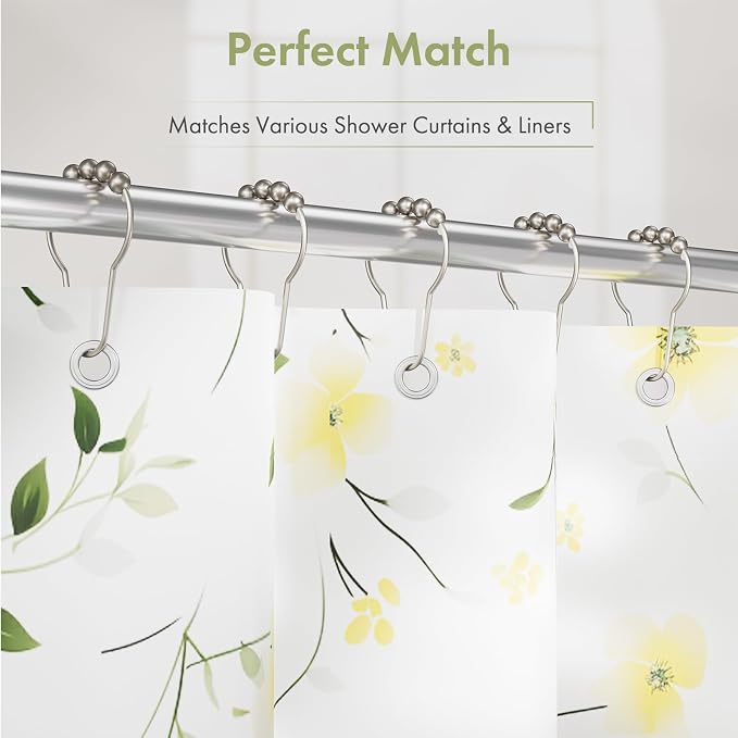 Decorative Shower Curtain Hooks, Shower Curtain Hooks Rust Proof Stainless - Image 6