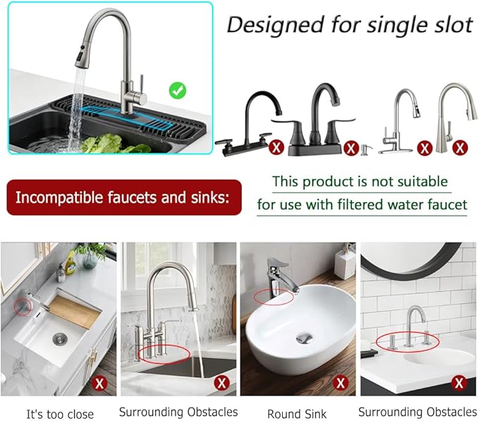 Kitchen Faucet Mat, DK-SIMINA Silicone Faucet Mat Silicone Faucet Drip Catcher - Image 5