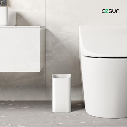 Cesun Small Bathroom Trash Can, 2.1 Gallons, Under Sink Wastebasket, Stainless - Image 2
