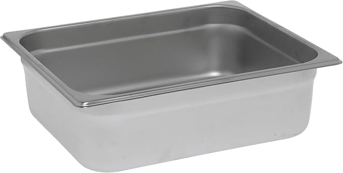 Kratos Commercial Electric Countertop Food Warmer/Cooker with Two Half Size Hotel Pans and Slotted Lids, 120V, 1500 Watts, Stainless Steel Portable Food Warmer with Pans