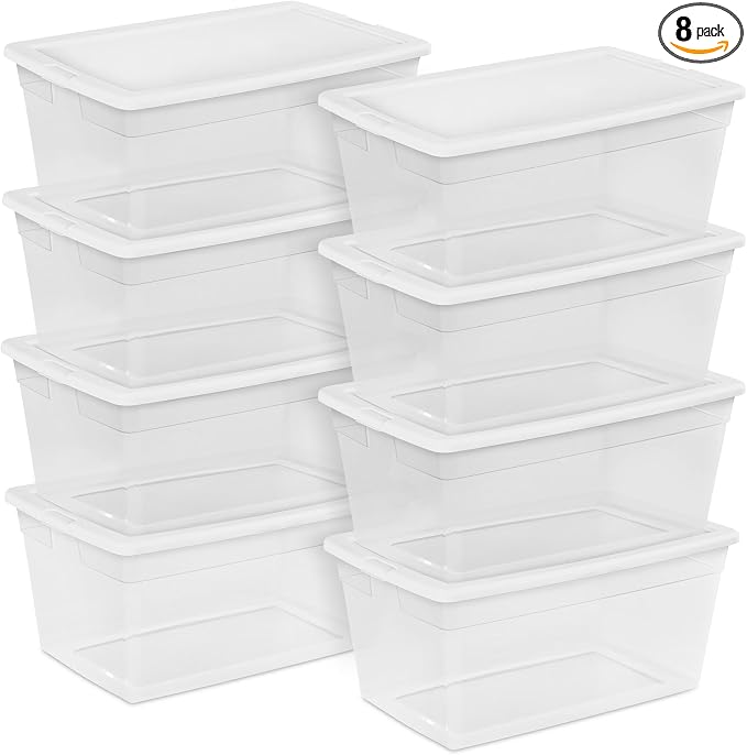 Sterilite Storage Box, Stackable Clear Plastic Bins, 90 Quart by Sterilite