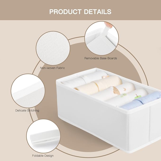 Drawer Organizer Clothes, 10 Pack Dresser Organizer - Image 4
