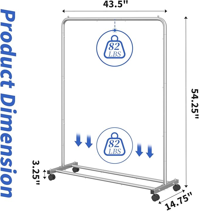 Simple Trending Clothes Clothing Garment Rack, Clothes Organizer, 360° Lockable - Image 7
