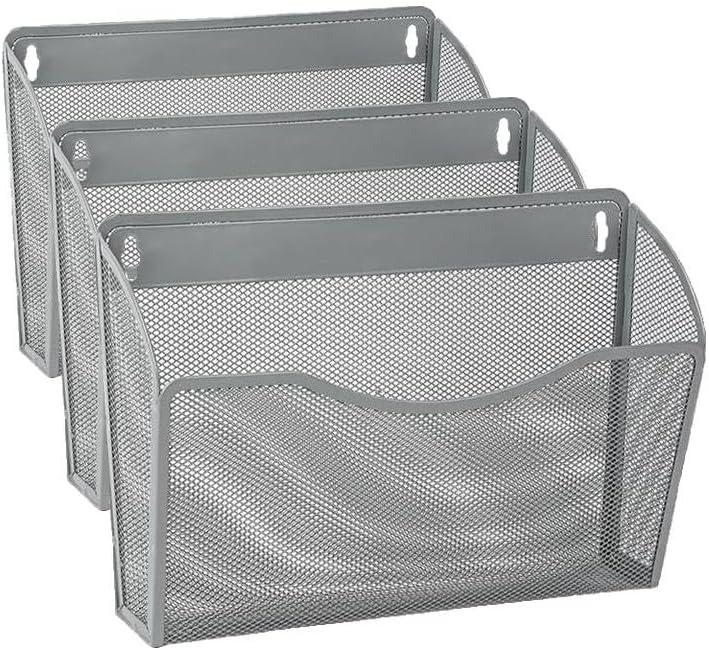 EASEPRES 3 Single Pocket Mesh Hanging File Organizer, Vertical Wall Mounted by EASEPRES