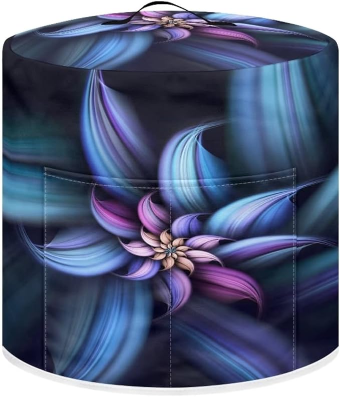 Dust Cover for 8 Quart for Pressure Cooker and Extra Accessories, Dust Proof Easy to Clean Electric Appliance Cover Air Fryer Accessories with Pocket, Blue Purple Flower
