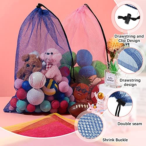 48 Pcs Mesh Bag Drawstring Mesh Laundry Bags, 18 x 12 Inch Nylon Drawstring - Image 3