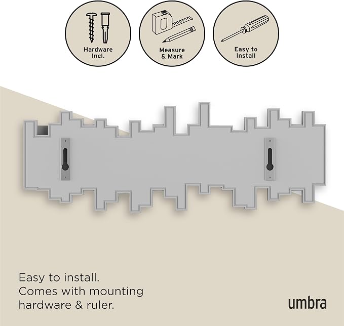 Umbra Sticks Wall Mount Coat Rack, 5 Hook Retractable Pegs, sculptural modern - Image 6