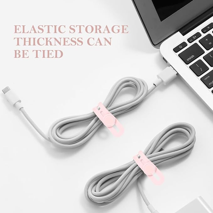 Donruby 30Pcs Silicone Cable Ties, Reusable Cord Organizer Straps, 4.7" - Image 6
