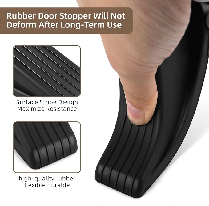 JZWBLILY Door Stoppers for Bottom of Door on Floor, Premium Rubber Door Stopper - Image 3