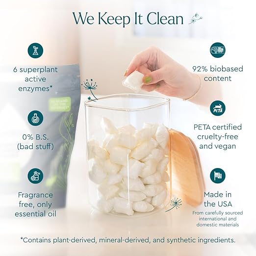 Puracy Dishwasher Pods, Dishwasher Detergent, Free & Clear Dish tabs - Enzyme-Powered, Spot & Residue Free - TikTok Trend Items, Must Haves from TikTok Made Me Buy It (Free & Clear, 50 Count)