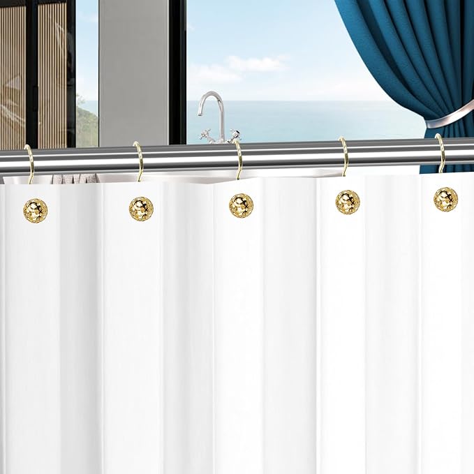 Gracelife 12Pcs Hollow Ball Shower Curtain Hooks Luxury Quality Rustproof - Image 5
