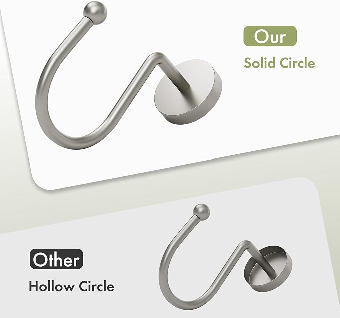 AmazerBath Shower Curtain Hooks, Shower Curtain Rings, Heavy Duty Modern - Image 2