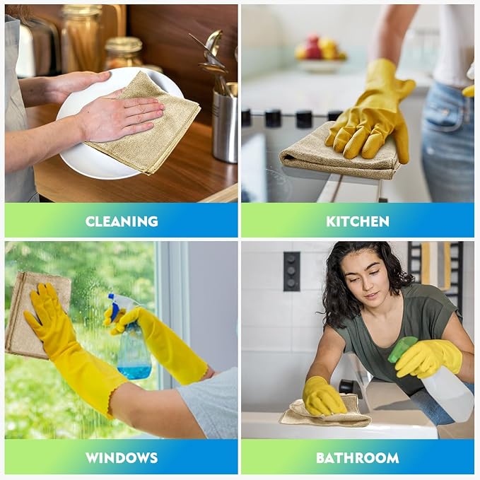 HOMEXCEL Brown Microfiber Cleaning Cloth 20 Pack 11.5 x 11.5 inch Microfiber - Image 6