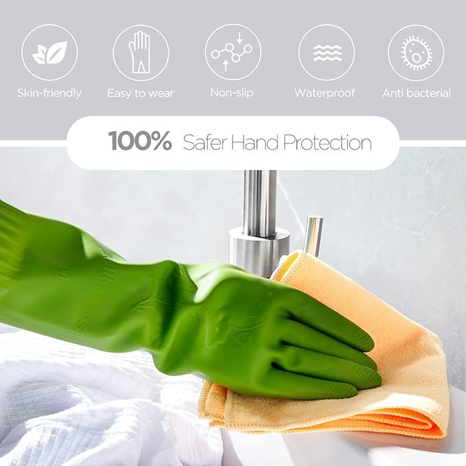 Rubber dishwashing gloves 3 or 6 Pairs - Image 3