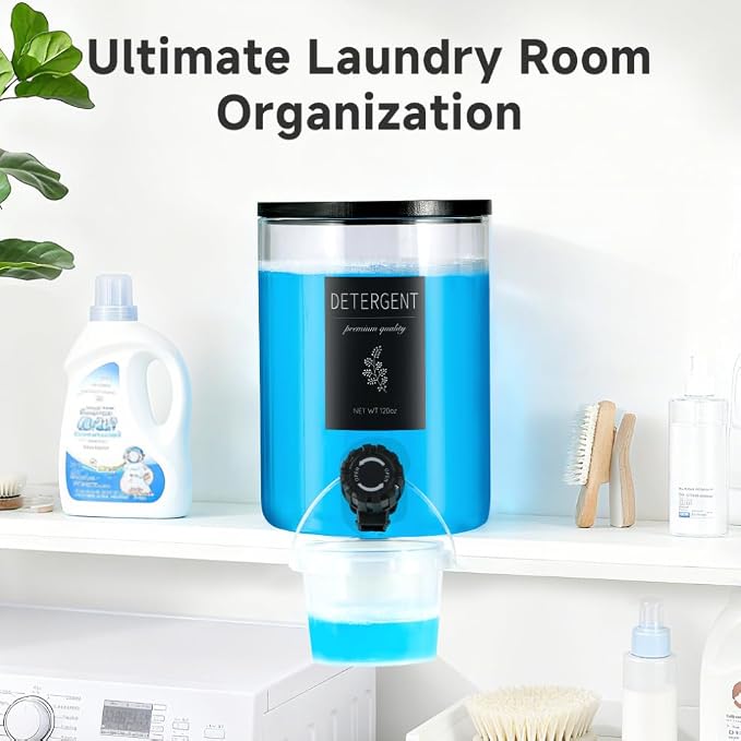 1 Glass Laundry Detergent Dispenser - 120 Oz Liquid Detergent - Image 2