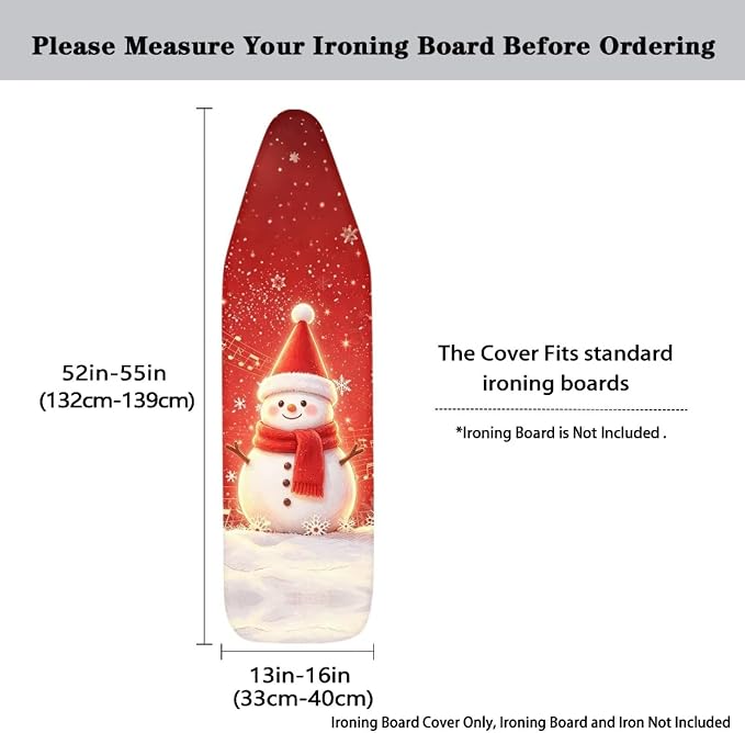Christmas Iron Board Cover Cute Snowman Ironing Board Cover and Pad Soft Stain - Image 5
