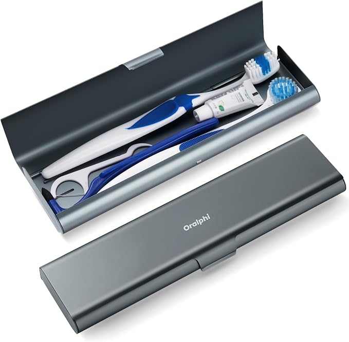 Wider Aluminum Toothbrush Travel Case, Portable Travel Toothbrush Holder by Oralphi
