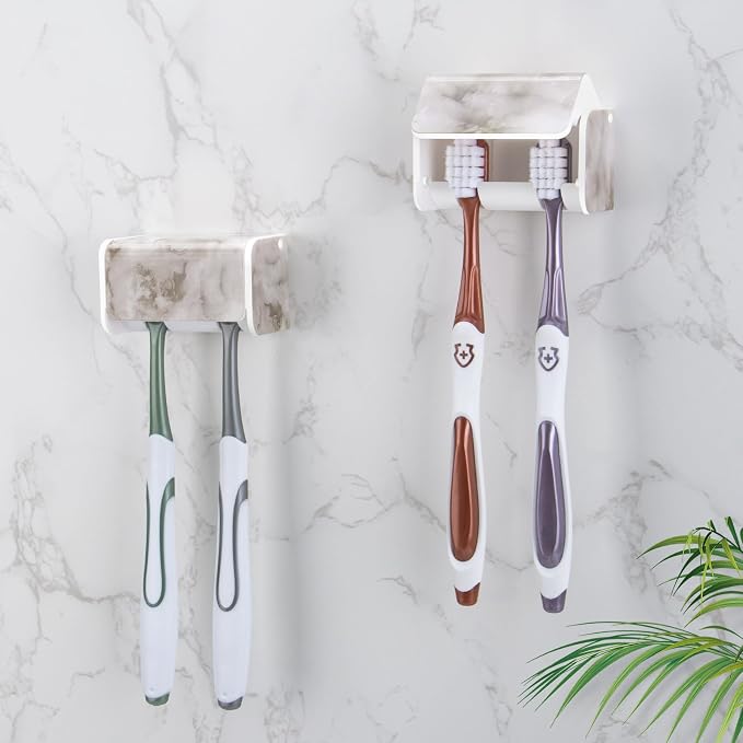 2 PCS Toothbrush Holders Wall Mounted by PARKMANI