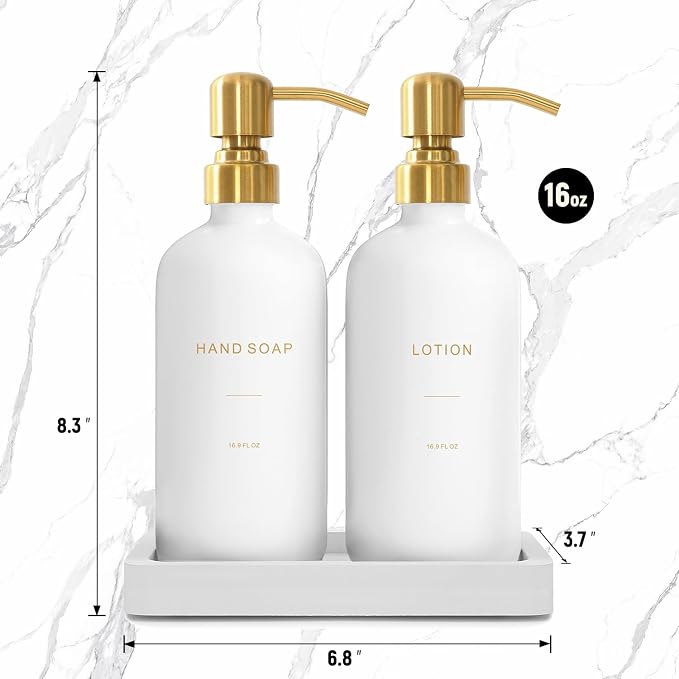 Prus Waso Gold Soap Dispenser Bathroom Set | Hand and Lotion Dispenser - Image 7