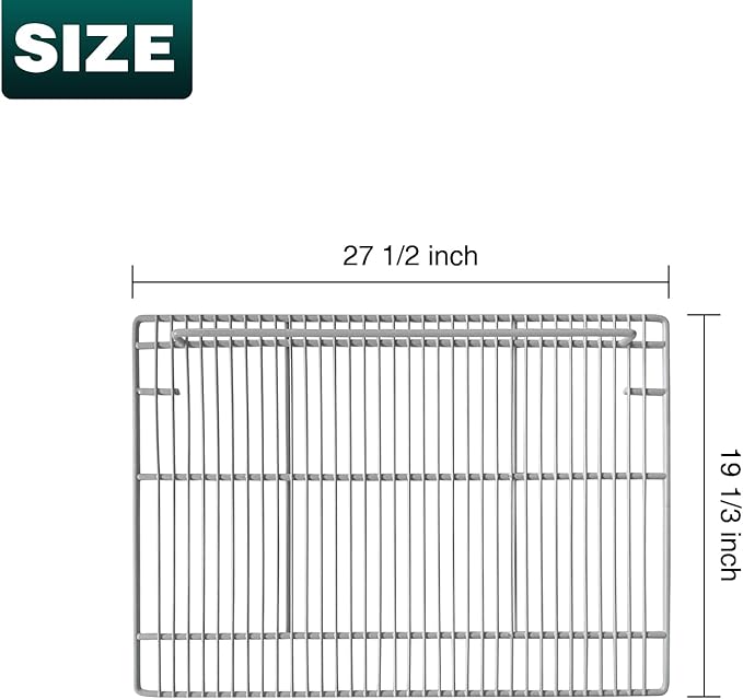 19 1/3" x 27 1/2" Commercial Freezer and Refrigerator Replacement Shelves for Three-Door Refrigerators, Set of 2, Epoxy-Coated Gray Steel Wire Shelves
