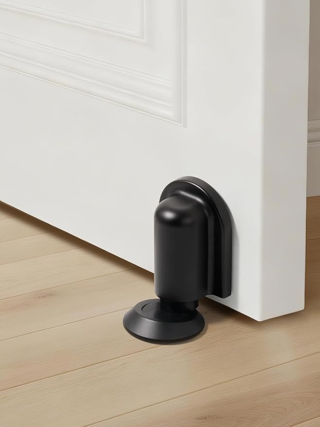 1 Pack Black Door Stopper Magnetic Door Cathc Matte Black Floor Mounted Door - Image 2