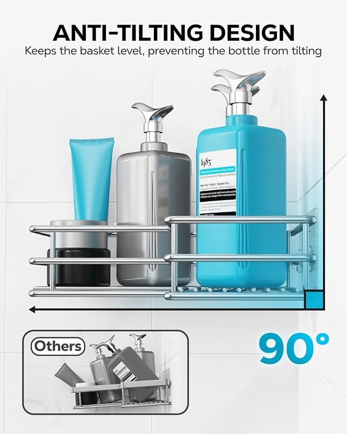 Nieifi Corner Shower Shelves, Adhesive Shower Caddy, Bathroom Organization - Image 6