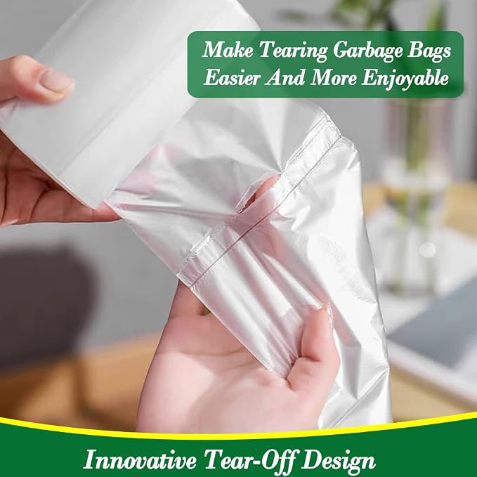 Hommaly 2.6 Gallon 200 pcs Small Clear Trash Bags, Strong 2.5 Gallon Garbage - Image 3