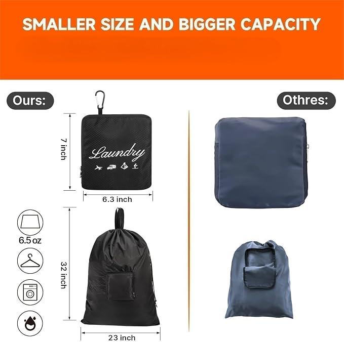 JHX Travel Laundry Bag XL, Extra large Dirty Clothes Organizer【Upgraded】with - Image 2