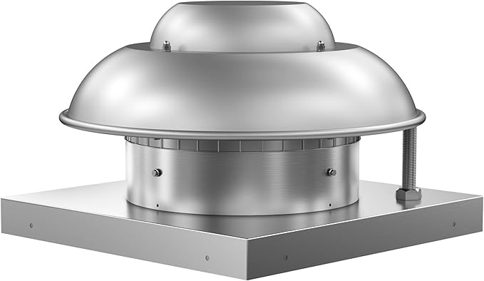 Roof Mounted Exhaust Fan Direct Drive Axial Downblast Exhaust Fan -19" Fan Base, 1/10 HP 830 CFM 115 Volt Single Phase Motor