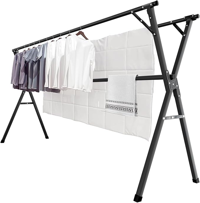 95 Inches Clothes Drying Rack, Drying Rack Clothing Folding Indoor Outdoor by JAUREE