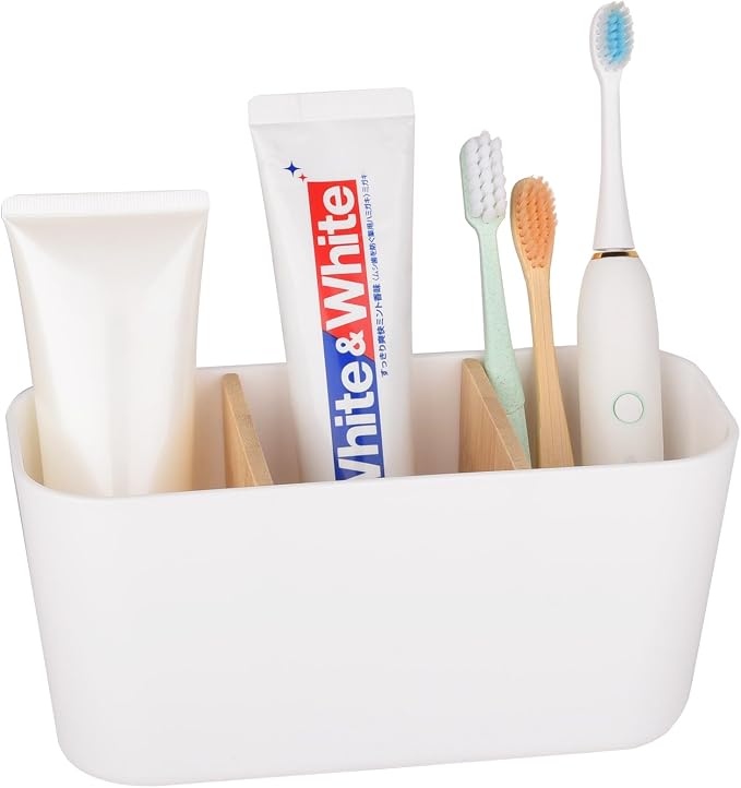 Toothbrush Holders Electric Tooth Brush and Toothpaste Organizer, 3 Slots by Heagoale