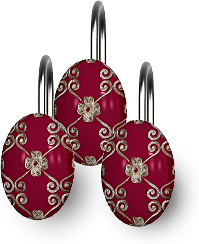 Zahari Home Elegant Rose Shower Hooks Set by ZahariHome