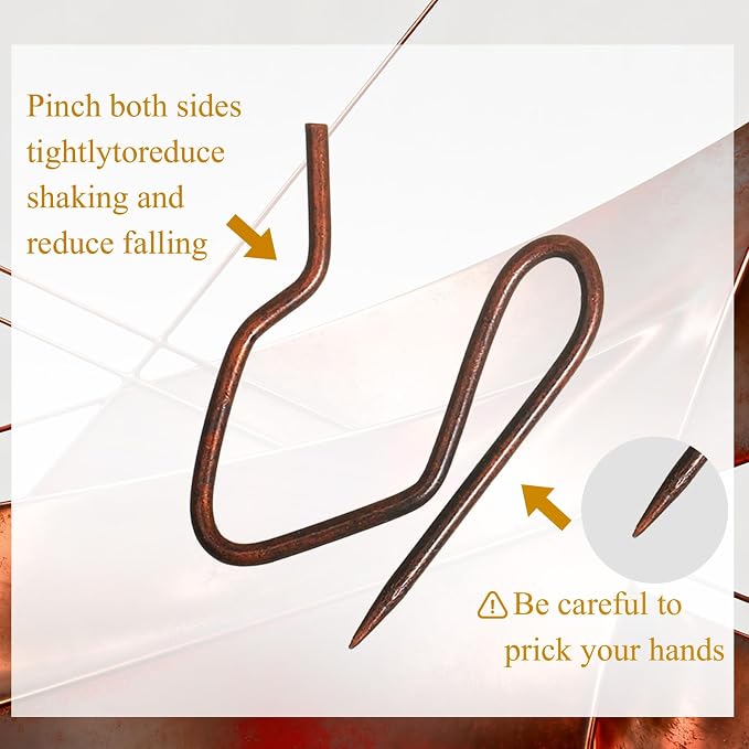 Outus 58 Pack Metal Curtain Hooks Pin-On Drapery 1.2x1, - Image 4